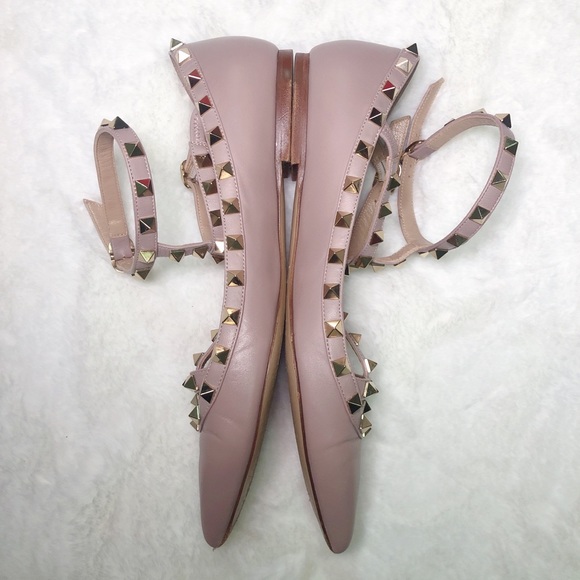 ❤️SOLD❤️Valentino rockstud cage flats nude 38 - Picture 3 of 9